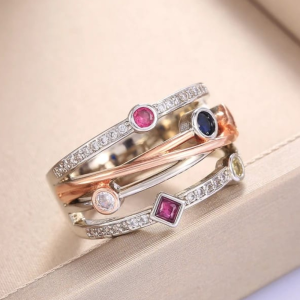 Ring Ladies 3 Color Zircon - Image 3