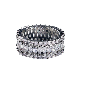 Ladies Band Silver Zircon - Image 2
