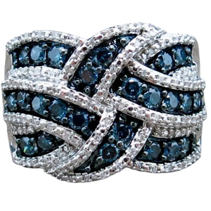 Ring Ladies Silver With Blue Stone - Image 2