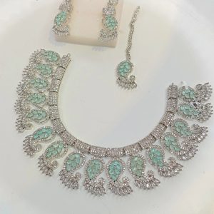 Indian Zircon Necklace Set - Image 2
