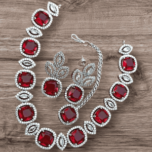 Indian Zircon Necklace Set - Image 1